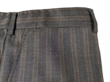 Luigi Bianchi Suit 40R Earthy Grey Herringbone Stripe 3-Button 120's Wool