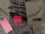 Luigi Bianchi Suit 40R Greyish Brown Striped 3-Button 110's Wool