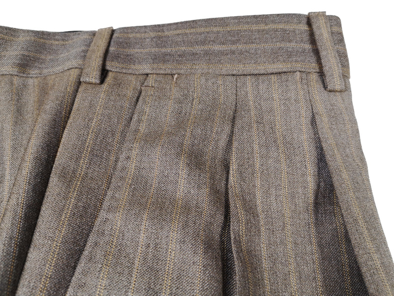 Luigi Bianchi Suit 40R Greyish Brown Striped 3-Button 110's Wool