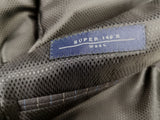 Luigi Bianchi Suit 40R Charcoal White/Blue Striped 3-Button 140's Wool