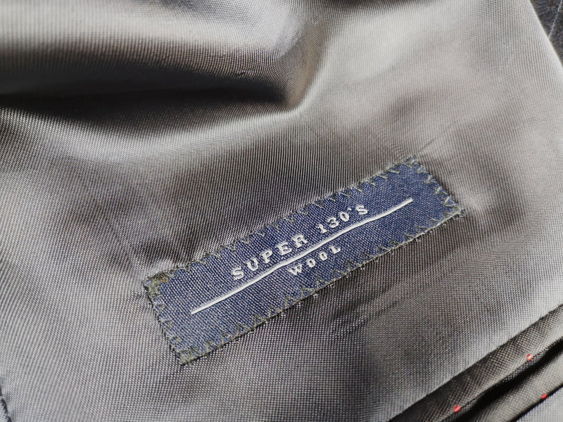Luigi Bianchi Suit 40R Heather Blue-Grey Striped 3-Button 130's Wool
