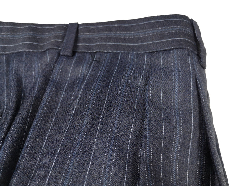 Luigi Bianchi Suit 40R Heather Blue-Grey Striped 3-Button 130's Wool