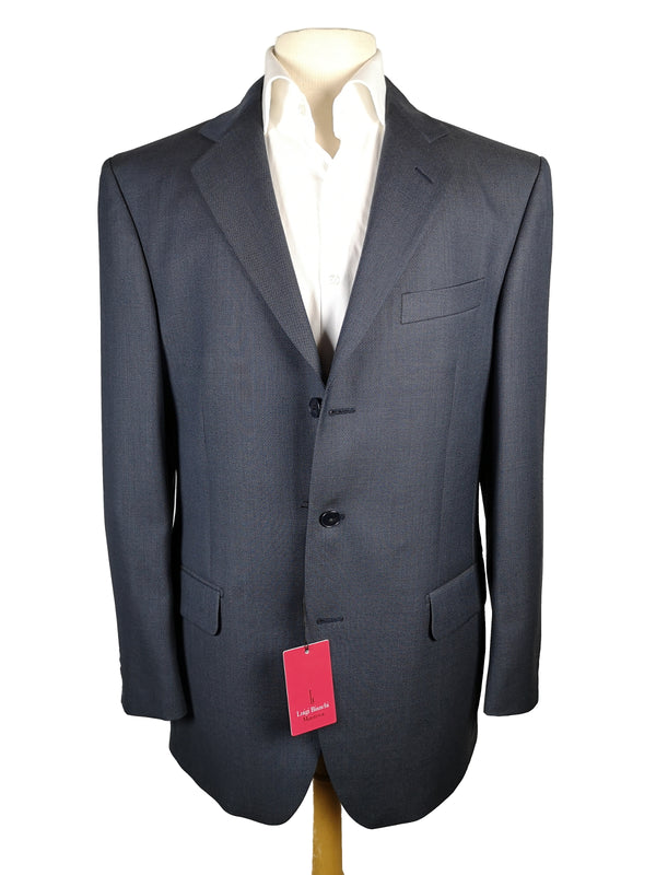 Luigi Bianchi Suit 40R Steel Blue Nailhead 3-Button Wool