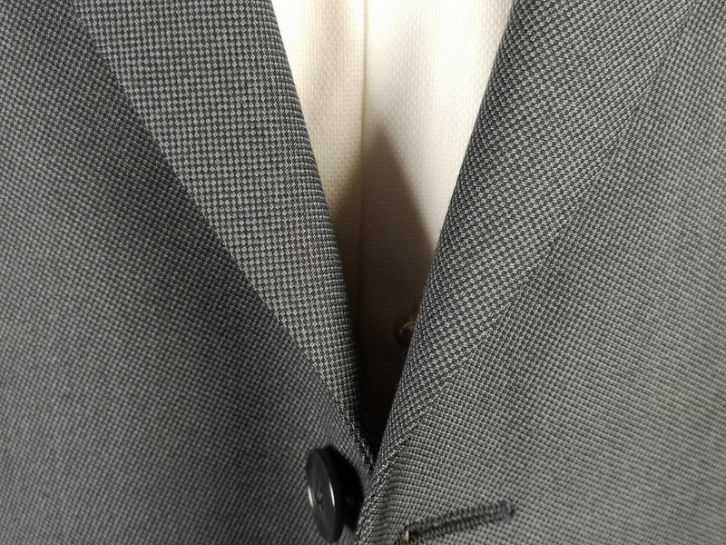 Luigi Bianchi Suit 40R Steel Blue Nailhead 3-Button Wool