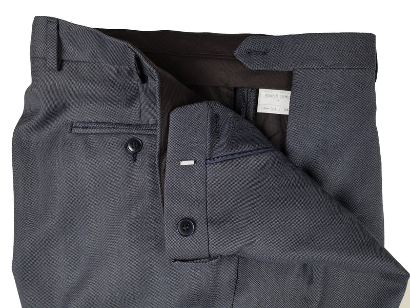 Luigi Bianchi Suit 40R Steel Blue Nailhead 3-Button Wool