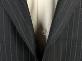 Luigi Bianchi Suit 40R Navy Blue Twin Striped 3-Button Wool Delfino
