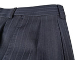 Luigi Bianchi Suit 40R Navy Blue Twin Striped 3-Button Wool Delfino