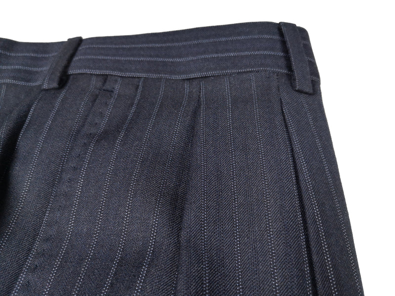 Luigi Bianchi Suit 40R Navy Blue Twin Striped 3-Button Wool Delfino