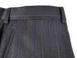 Luigi Bianchi Suit 40R Charcoal Blue Stripes 3-Button Wool Zegna