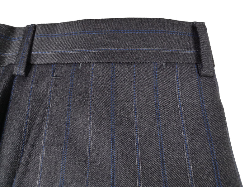 Luigi Bianchi Suit 40R Charcoal Blue Stripes 3-Button Wool Zegna