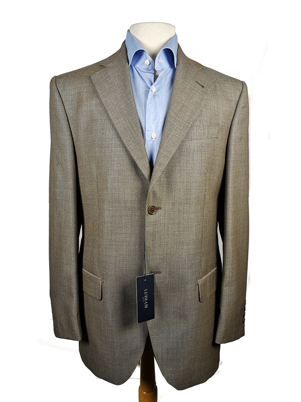 Luigi Bianchi LUBIAM Suit 40R Soft Brown Weave 2-Button Wool