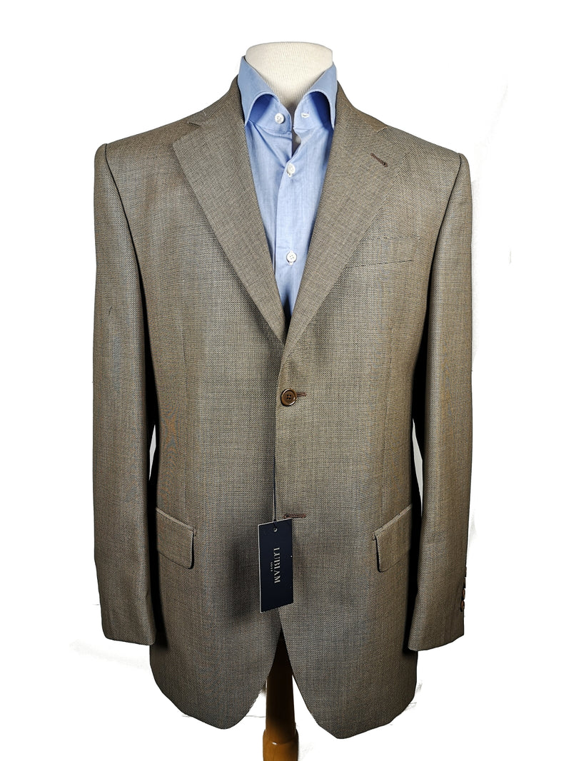 Luigi Bianchi LUBIAM Suit 40R Soft Brown Weave 2-Button Wool