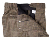 Luigi Bianchi Lubiam Suit 40R Brown Plaid 3-Button Wool