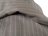 Luigi Bianchi Suit 40R Light Cocoa Brown Striped 3-Button 140's Wool