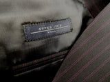 Luigi Bianchi Lubiam Suit 40R Black Purple Striped 3-Button 120's Wool