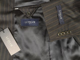 Luigi Bianchi LUBIAM Suit 40R Soft Black Brown Stripes 3-Button 120's Wool