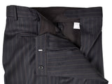Luigi Bianchi LUBIAM Suit 40R Soft Black Brown Stripes 3-Button 120's Wool