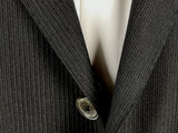 Luigi Bianchi LUBIAM Suit 40R Soft Black Hairline Stripes 3-Button Wool Reda