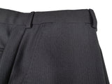 Luigi Bianchi LUBIAM Suit 40R Soft Black Hairline Stripes 3-Button Wool Reda