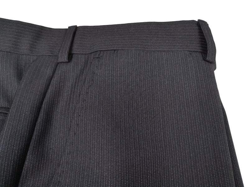 Luigi Bianchi LUBIAM Suit 40R Soft Black Hairline Stripes 3-Button Wool Reda