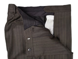 Luigi Bianchi Suit 40R Soft Brown Striped 3-Button Wool/Cashmere