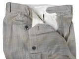 Luigi Bianchi LUBIAM Suit 40L Light Beige Grid Plaid 3-Button Cotton Stretch