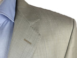 Luigi Bianchi Lubiam Suit 42R Light Greyish Beige Striped 3-button 110's Wool