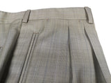 Luigi Bianchi Lubiam Suit 42R Light Greyish Beige Striped 3-button 110's Wool