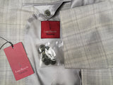 Luigi Bianchi Suit 42R Light Stone Grey Plaid 2-button 150's Wool