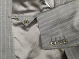 Luigi Bianchi Lubiam Suit 42R Taupe Grey Striped 3-button Wool/Mohair