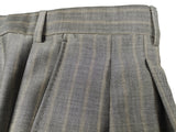 Luigi Bianchi Lubiam Suit 42R Taupe Grey Striped 3-button Wool/Mohair