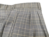 Luigi Bianchi Lubiam Suit 42R Black/White Beige Plaid 3-button Merino Wool