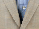 Luigi Bianchi Suit 42R Tan Plaid 3-button 120's Wool