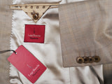 Luigi Bianchi Suit 42R Tan Plaid 3-button 120's Wool