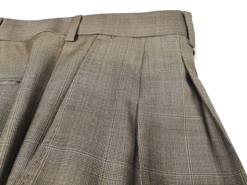 Luigi Bianchi Suit 42R Brownish Taupe Glen Plaid 3-button 120's Wool