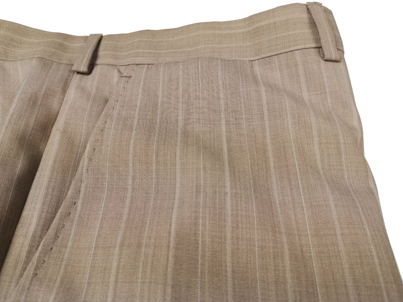Luigi Bianchi Suit 42R Light Tan Striped 2-button 130's Wool