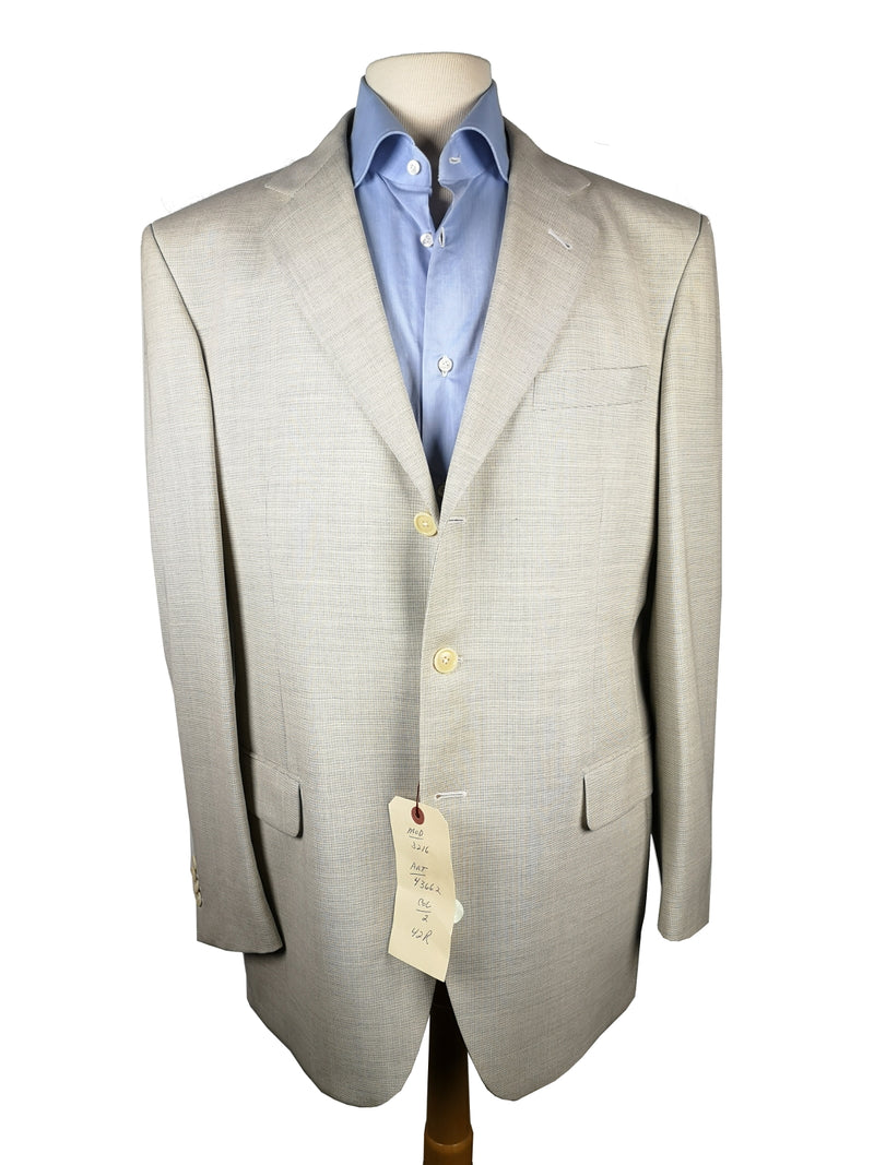 Luigi Bianchi Lubiam Suit 42R Light Stone Beige Weave 3-button Wool Reda