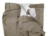 Luigi Bianchi Suit 42R Oatmeal Beige Light Blue Striped 2-button 110's Wool