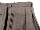 Luigi Bianchi Lubiam Suit 42R Light Mushroom Brown Striped 2-button Wool Delfino