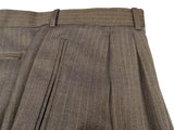 Luigi Bianchi Lubiam Suit 42R Soft Brown Gold Striped 2-button Wool Delfino