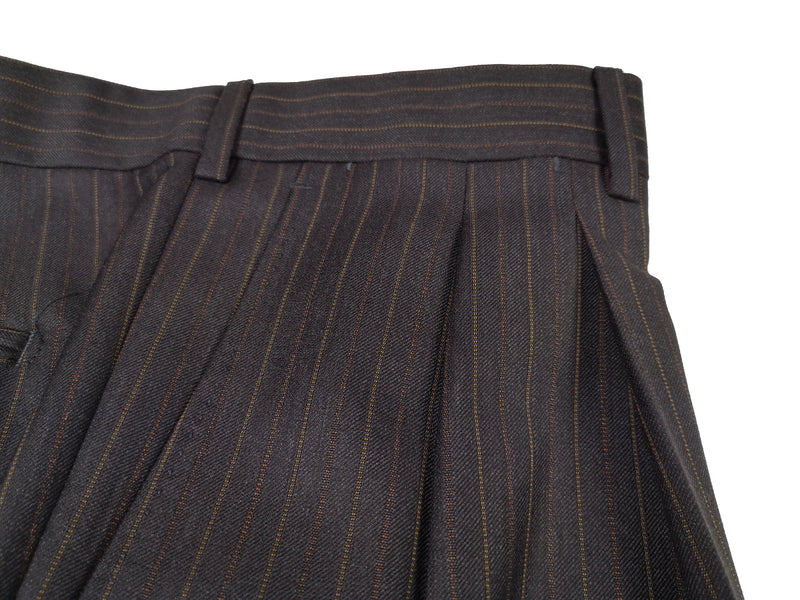 Luigi Bianchi Suit 42R Charcoal Brown Striped 3-button Wool