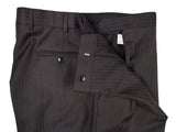 Luigi Bianchi Suit 42R Charcoal Brown Striped 3-button Wool