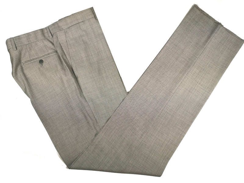 Luigi Bianchi Suit 42R Light Stone Grey Weave 3-button Wool