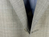 Luigi Bianchi Suit 42R Light Grey Herringbone Windowpane 3-button Wool