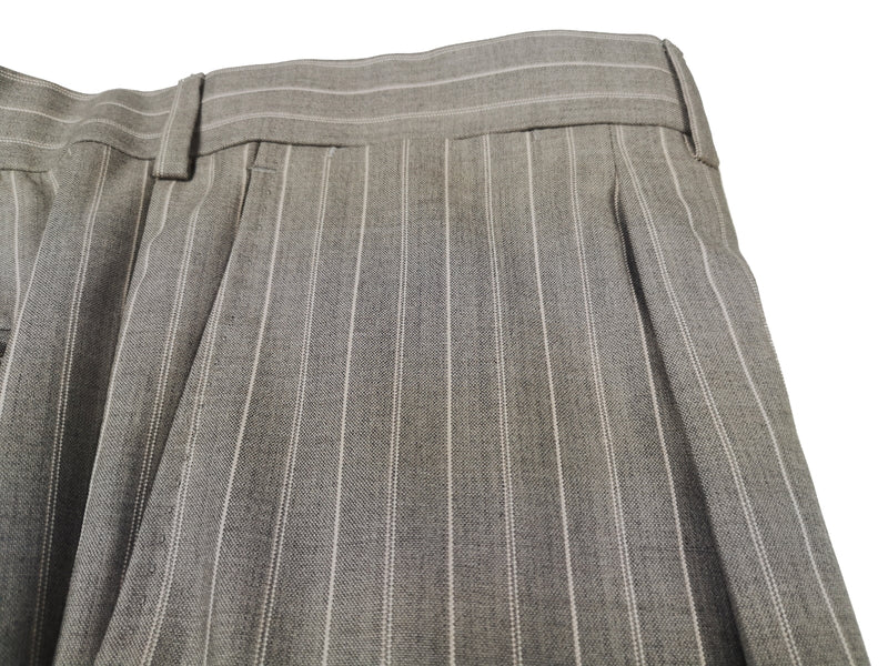 Luigi Bianchi Suit 42R Light Grey Striped 3-button 120's Wool