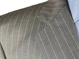 Luigi Bianchi Suit 42R Mid Grey Striped 3-button Wool