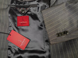 Luigi Bianchi Suit 42R Mid Grey Striped 3-button Wool