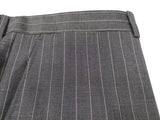 Luigi Bianchi Suit 42R Mid Grey Striped 3-button Wool