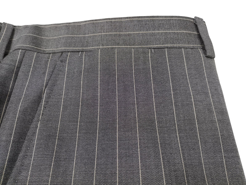 Luigi Bianchi Suit 42R Mid Grey Striped 3-button Wool