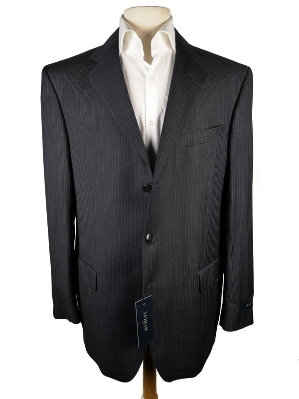 Luigi Bianchi Lubiam Suit 42R Mid Grey Striped 3-button Wool Delfino